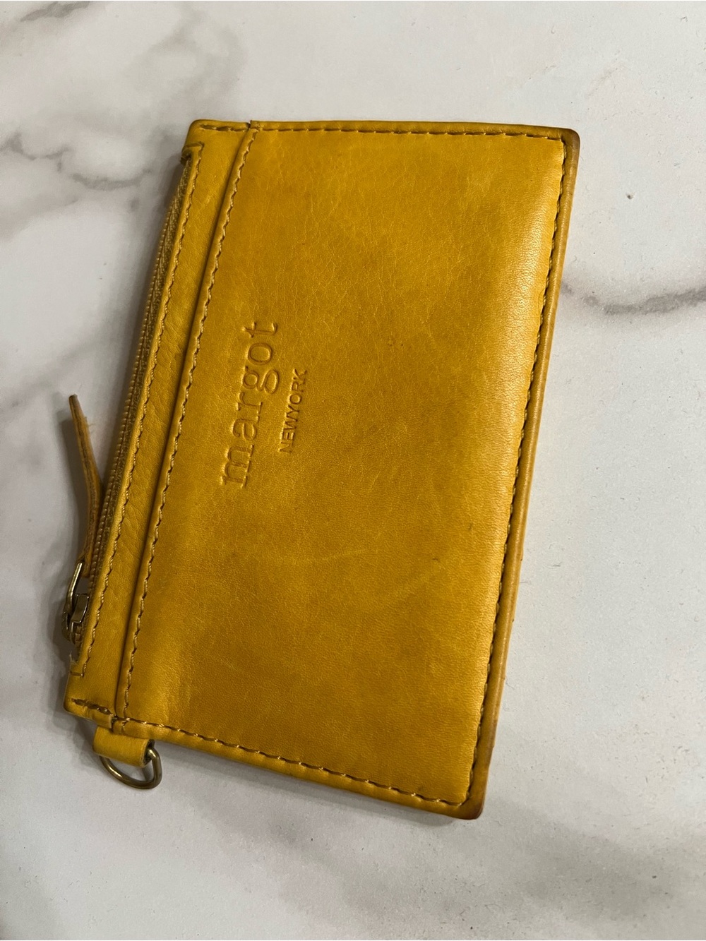 Yellow Leather Margot Card Wallet